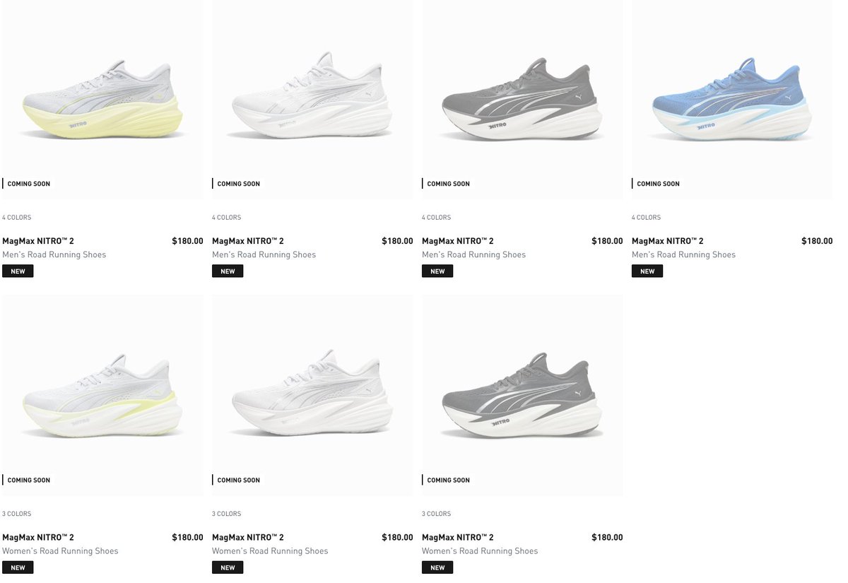 snkr_twitr's tweet photo. AD: Puma MagMax NITRO™ 2 Collection live later tonight at 9pm PT/12am ET

PUMA US -> https://t.co/ohSYIvAtJt https://t.co/saRDno5CNY