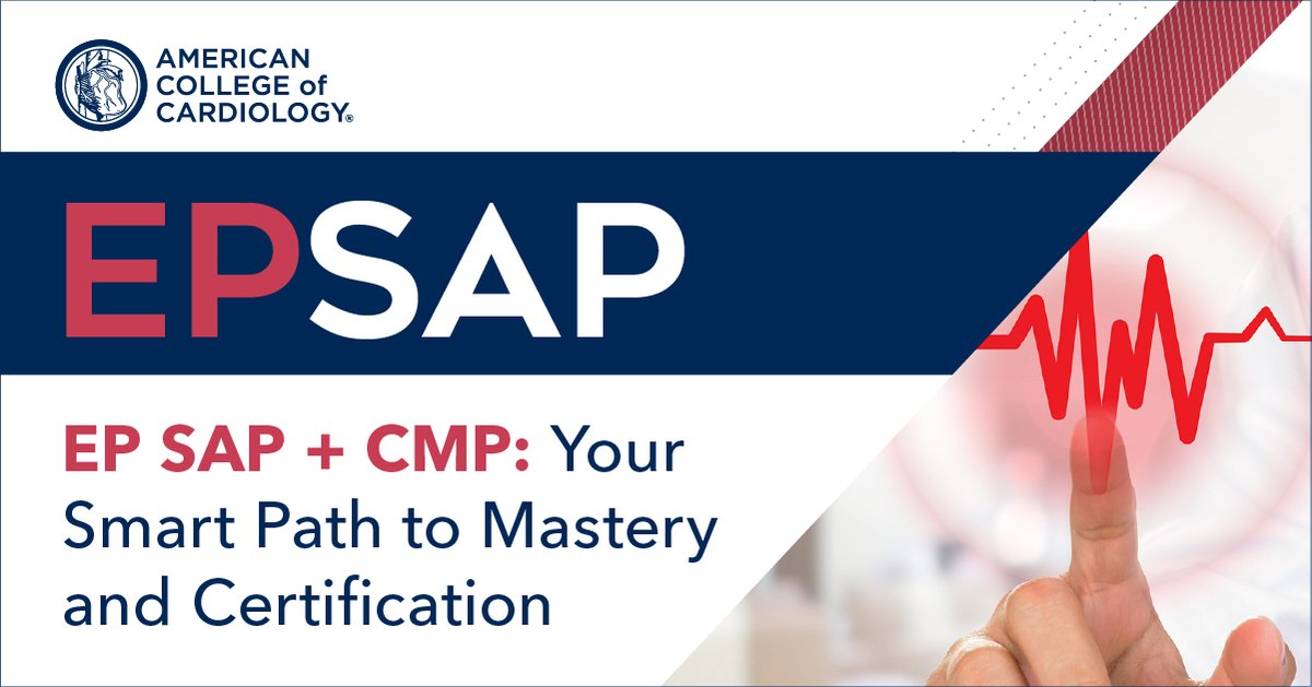 ACCinTouch's tweet photo. Stay at the forefront of #cvEP with #EPSAP ➕ #ACCCMP! 📘
Learn smarter, stay certified, & sharpen your clinical expertise with interactive cases, detailed rationales, & ABIM-style practice questions. Earn 90+ CME/MOC credits while learning, & more. 🔗 https://t.co/XCLOB9Cq4t https://t.co/BUMS2wz82Y