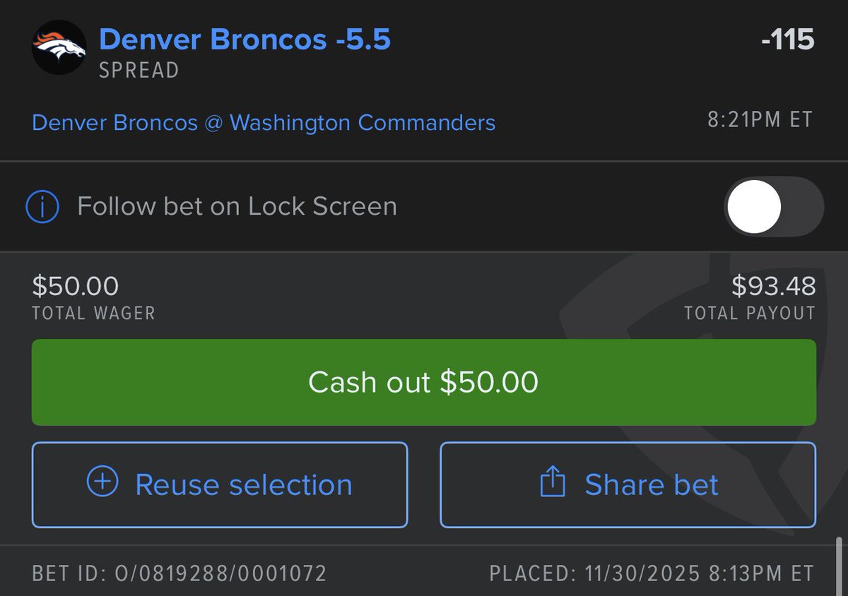 straightbetonly's tweet photo. SUNDAY NIGHT FOOTBALL STRAIGHT BET 🔒 #SNFPicks #NFL #broncos #sportsbettingtwitter https://t.co/mfMqA2gs1L