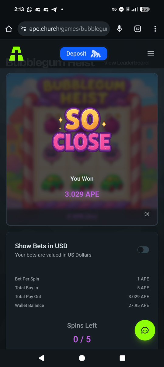 Won from <a href="/ape_church/">Ape Church</a> Bubblegum Heist.

Let's rack up