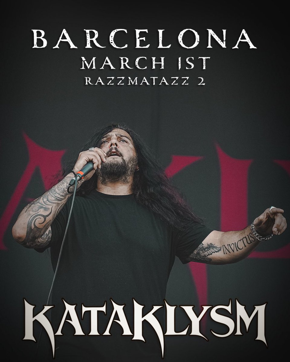 kataklysmband's tweet photo. ⚔️ BARCELONA… ¡PREPARAOS! ⚔️
01.03 We brings the Freedom or Death Tour 2026 to Razzmatazz 2.
With the mighty Vader and the brutal Blood Red Throne.
Sin tregua. Sin miedo. Barcelona… unleash your chaos. 🤘🏻🔥
🎫 Tickets: https://t.co/B4yHExMZ47
#Barcelona #SpainMetal https://t.co/FXKz55zJj2