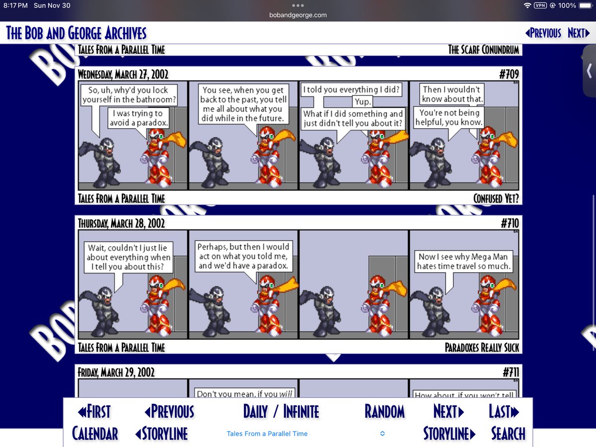 I’m reading Bob and George again super randomly just because, and I dunno Mega Man fans…this does not hold up to the hype my teenage brain had for it. It’s not too great