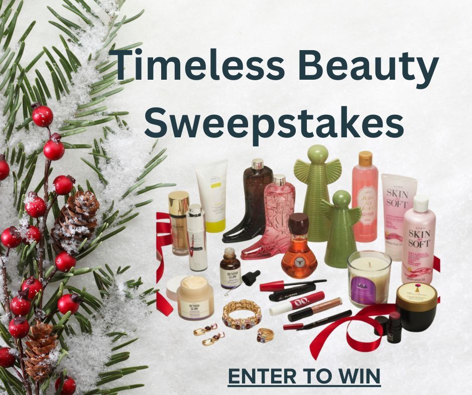 CathyAvon225's tweet image. Classic. Chic. Forever flawless. ✨
That’s the magic of the Timeless Beauty Sweepstakes!

Four winners will snag an Avon beauty bundle packed with iconic favorites that keep your glow stunning from season to season.

📲 Enter today: buff.ly/Rv2vQZP 
#Sweepstakes #Avon