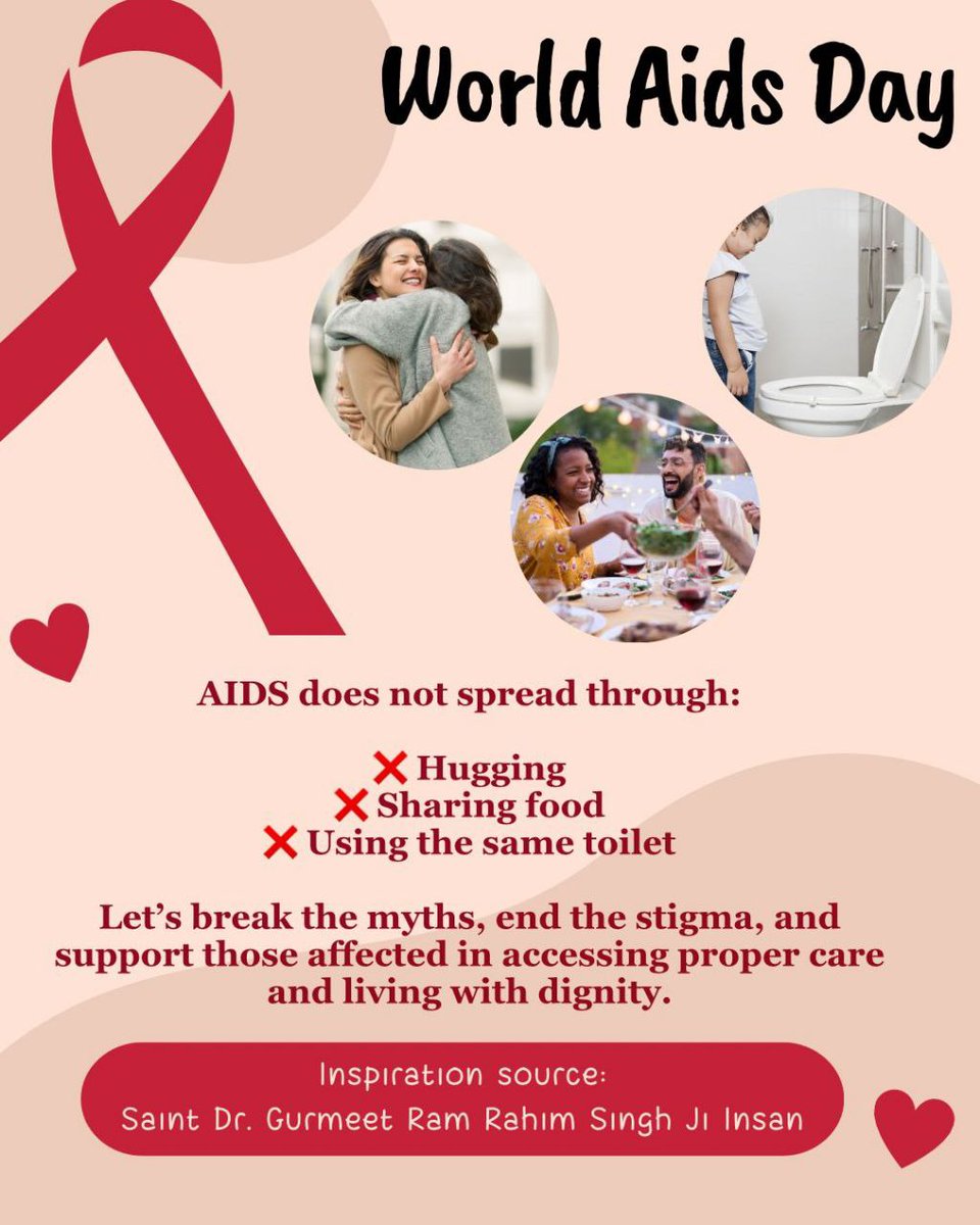 ksushma140's tweet photo. Currently d disease AIDS considered incurable vich is cause f unusual relationship, lack f education &amp;drug abuse.2 aware ppl DSS volntrs conducted seminar,relies &amp;workshop in school,college &amp; other areas inspired by Saint Gurmeet Ram Rahim Singh g
#WorldAIDSDay2025
#WorldAIDSDay https://t.co/rgHnXFFkNh