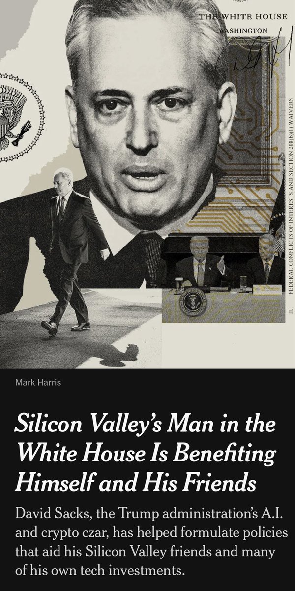 shaunmmaguire's tweet image. I ❤️ @DavidSacks 

What a ridiculous attempted hit piece that just makes Sacks look like a badass

The NYT reports that he had sold or initiated the sale of 99% of his conflicting assets

It’s impossible to simultaneously be

a) competent

and

b) do more to deconflict

HERO 🫡