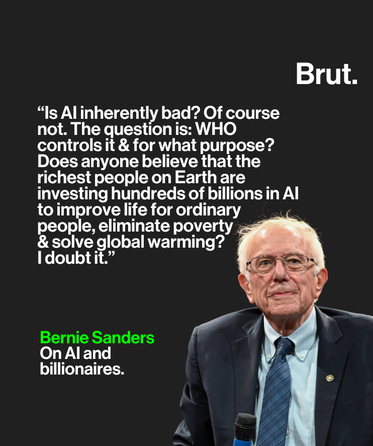 brutamerica's tweet image. Senator Bernie Sanders expressed concerns about who controls and profits from artificial intelligence.

#berniesanders #bernie #AI #billionaire

Photo credit: Jens Kalaene/picture alliance via Getty Images