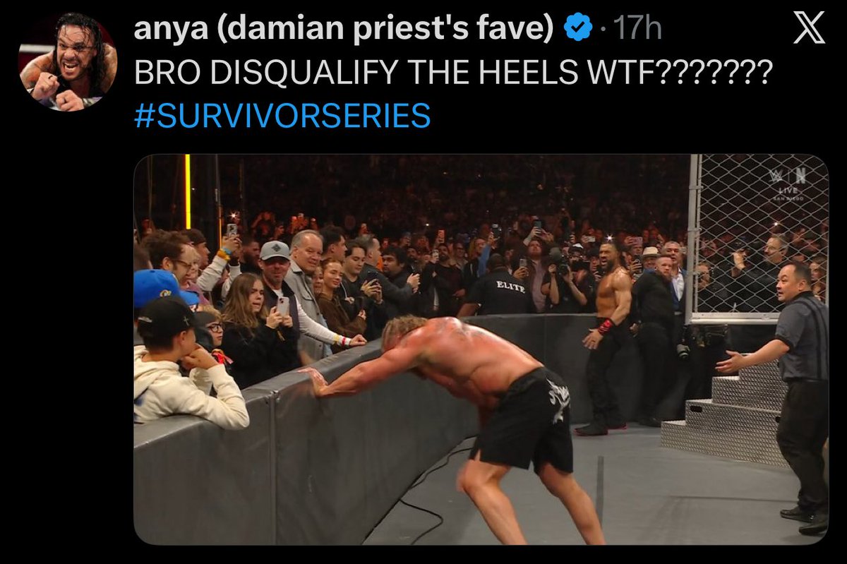 Kephfas's tweet image. People like this don’t actually watch the product, but rely on X posts to repost to spread their warped narratives.

The commentators literally explained why Brock leaving the cage during Roman’s entrance was legal… literally as it was happening.

Also, this is the unicorn that…