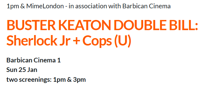 Justice_4_DandG's tweet photo. #BUSTERKEATON DOUBLE BILL:
Sherlock Jr + Cops (U)
Barbican Cinema 1 (LDN)
Sun 25 January 2026
two screenings: 1pm &amp; 3pm
https://t.co/DpQAo1OEhe 

fyi @gustin1990 @MimeLondon @TheCinesthetic @Mani_Kandan10X @LostInTimeVids @synekura_audio https://t.co/pvTWTUCO3i