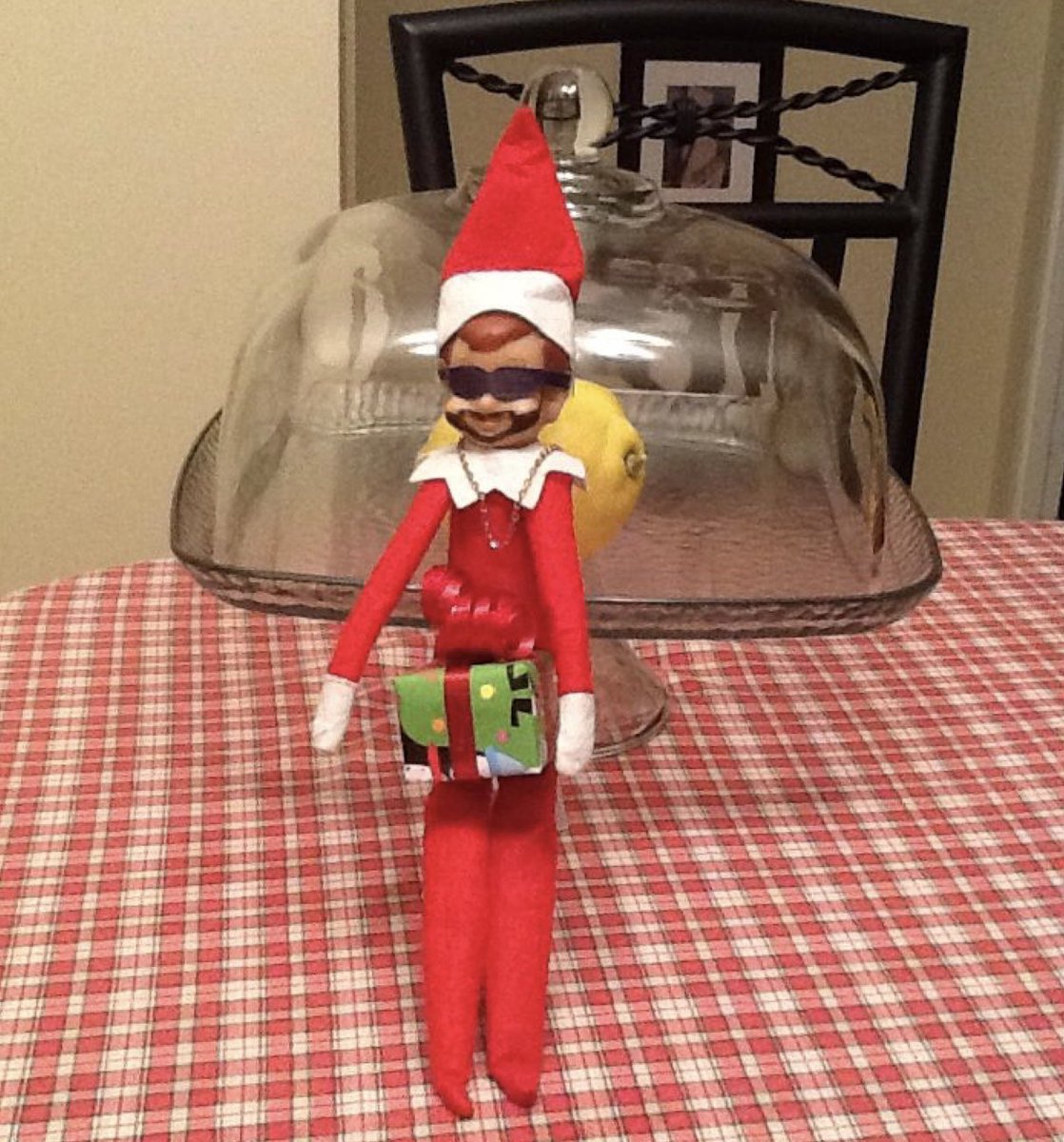 Saw this on Pinterest 🤣 <a href="/jtimberlake/">Justin Timberlake</a> Elf on the Shelf! I’m glad he gets to spend this Christmas at home. I just know he’s gonna get creative with the EOTS this year lol
