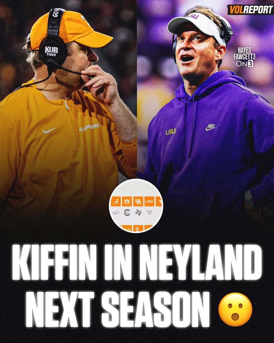 Tennessee is set to host Lane Kiffin and the LSU Tigers in Neyland Stadium next season 😮

This is going to be an absolutely WILD game

Buckle up for that one, folks.