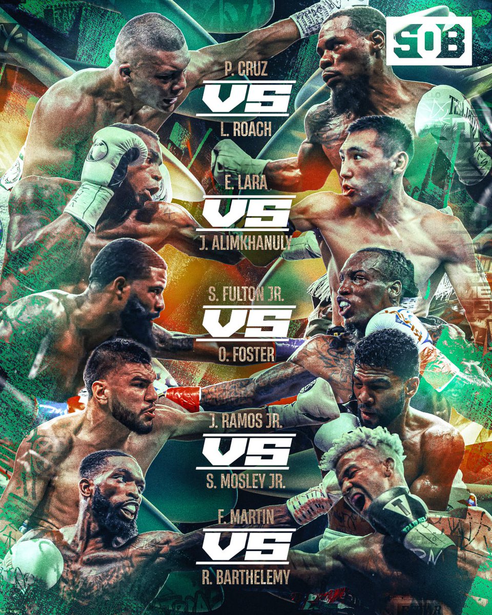 We are officially 6 days away from the #PitbullRoach card 🥊

▫️Isaac Cruz vs Lamont Roach
▫️Erislandy Lara vs Janibek Alimkhanuly
▫️Stephen Fulton Jr vs O'Shaquie Foster
▫️Jesus Ramos Jr vs Shane Mosley Jr
▫️Frank Martin vs Rances Barthelemy