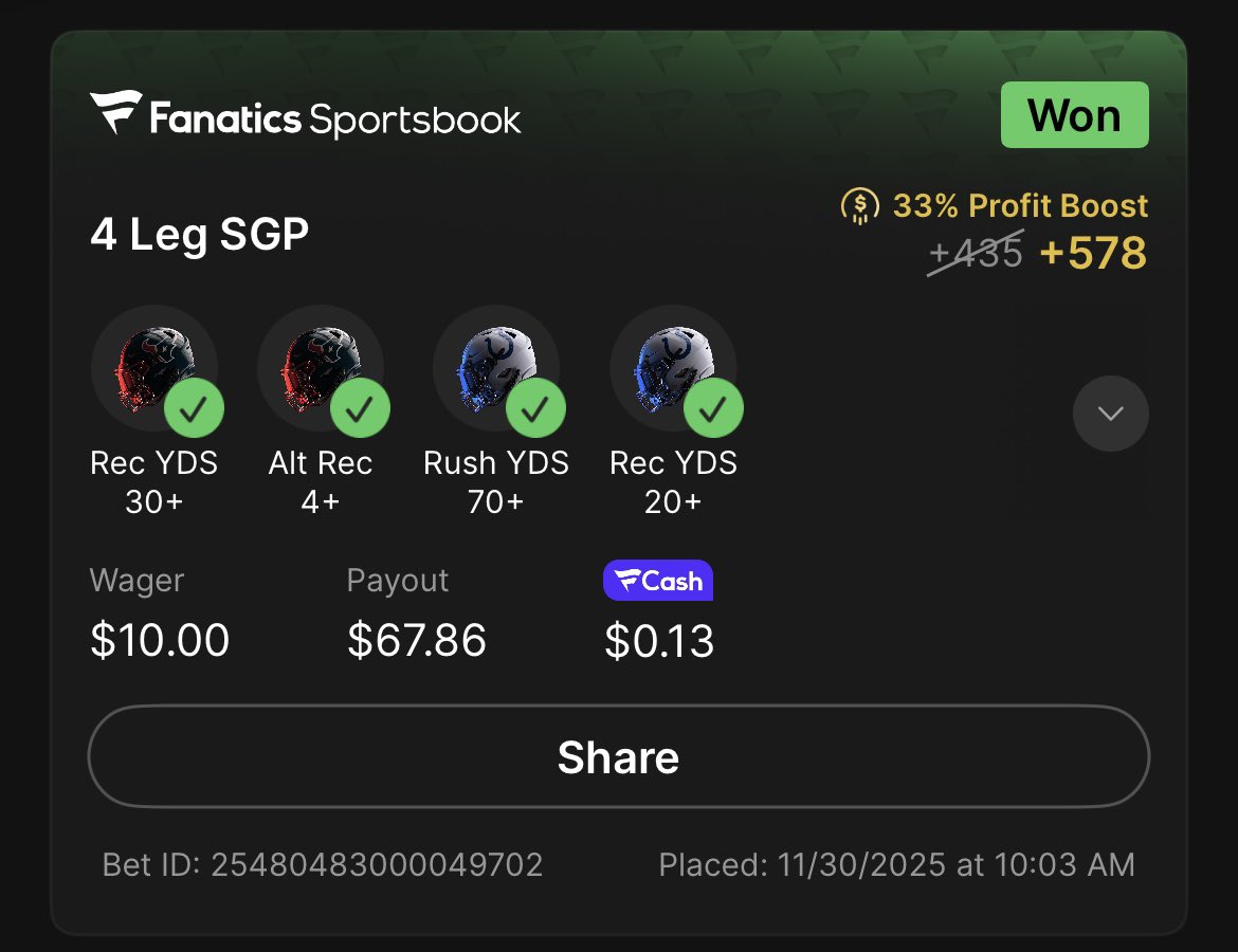 OGShadowSoldier's tweet photo. @CodyBrownBets First win I’ve had in a few weeks! Thank you! https://t.co/Kp8tWa5UrE