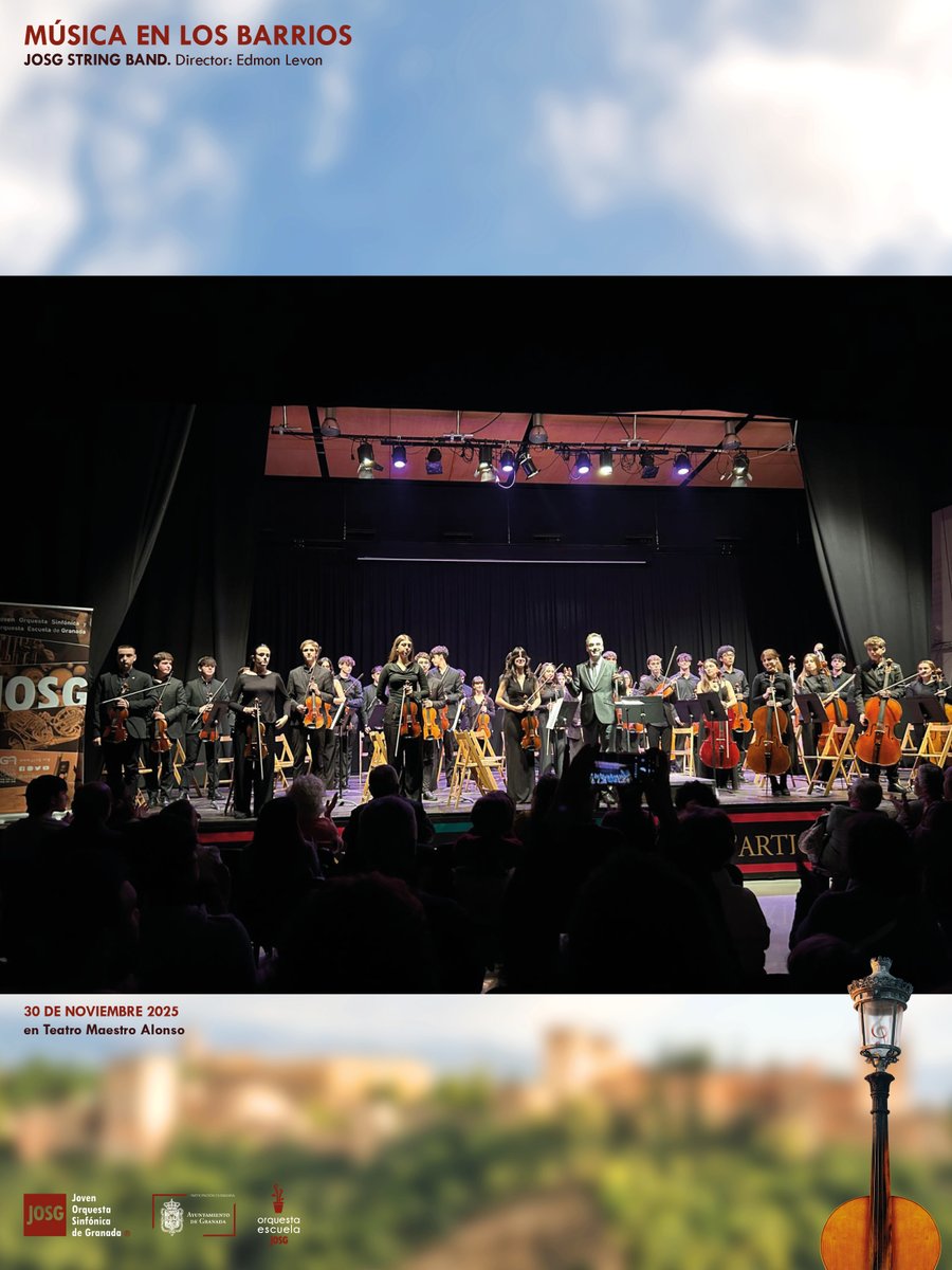 JOSGgranada's tweet photo. Qué gran inicio del ciclo Música en los Barrios! 🎻

Aún con la emoción del concierto de esta tarde en el Teatro Maestro Alonso, compartimos algunas fotos de la actuación de nuestra JOSG String Band, dirigida por @EdmonLevon. https://t.co/U7uE6shixd