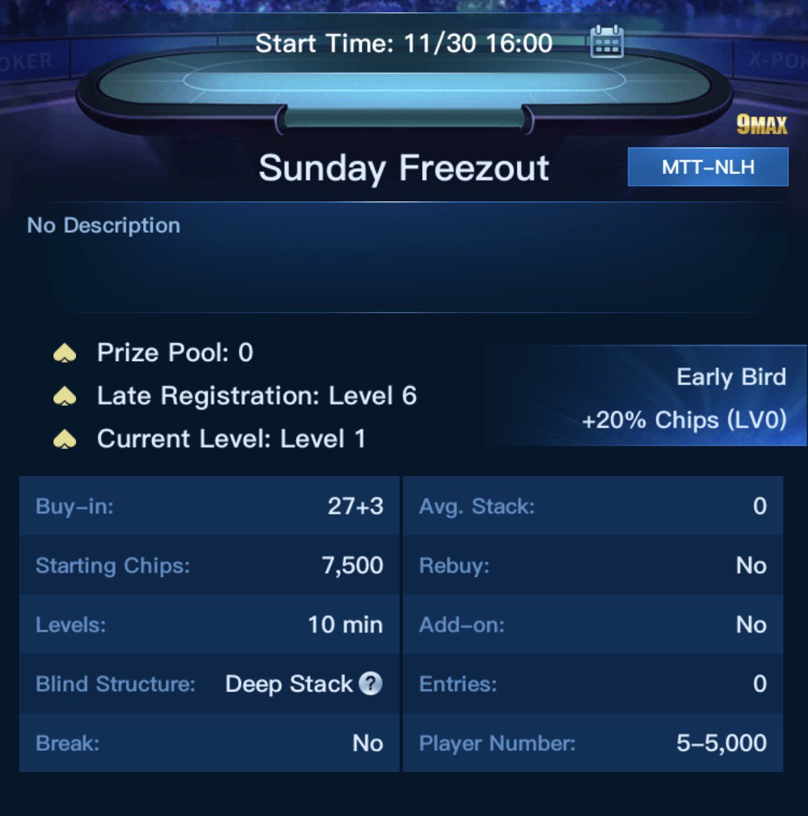 shortstackPC's tweet image. Sunday freezout starts at 4pm central. Good luck!