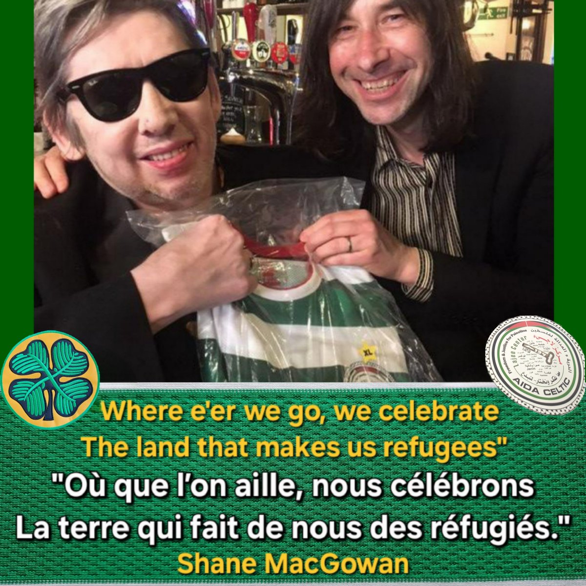 🎶"Where e'er we go, we celebrate
The land that makes us refugees"🎶
Shane MacGowan #CelticFC #Ireland #COYBIG #Eire #Celtic 🍀💚🤍🧡☘️🇮🇪🕊