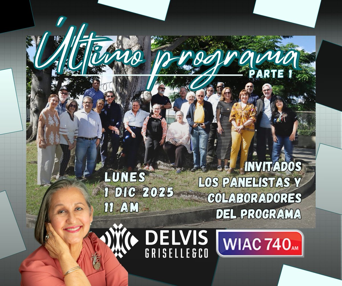 DelvisGCompania's tweet photo. Último programa de Delvis Griselle y Compañía este lunes, con la participación de muchos de los panelistas y colaboradores que hemos tenido en los últimos seis años. (Primera parte) 11 AM #wiac740 https://t.co/uVhkwGlXFg
