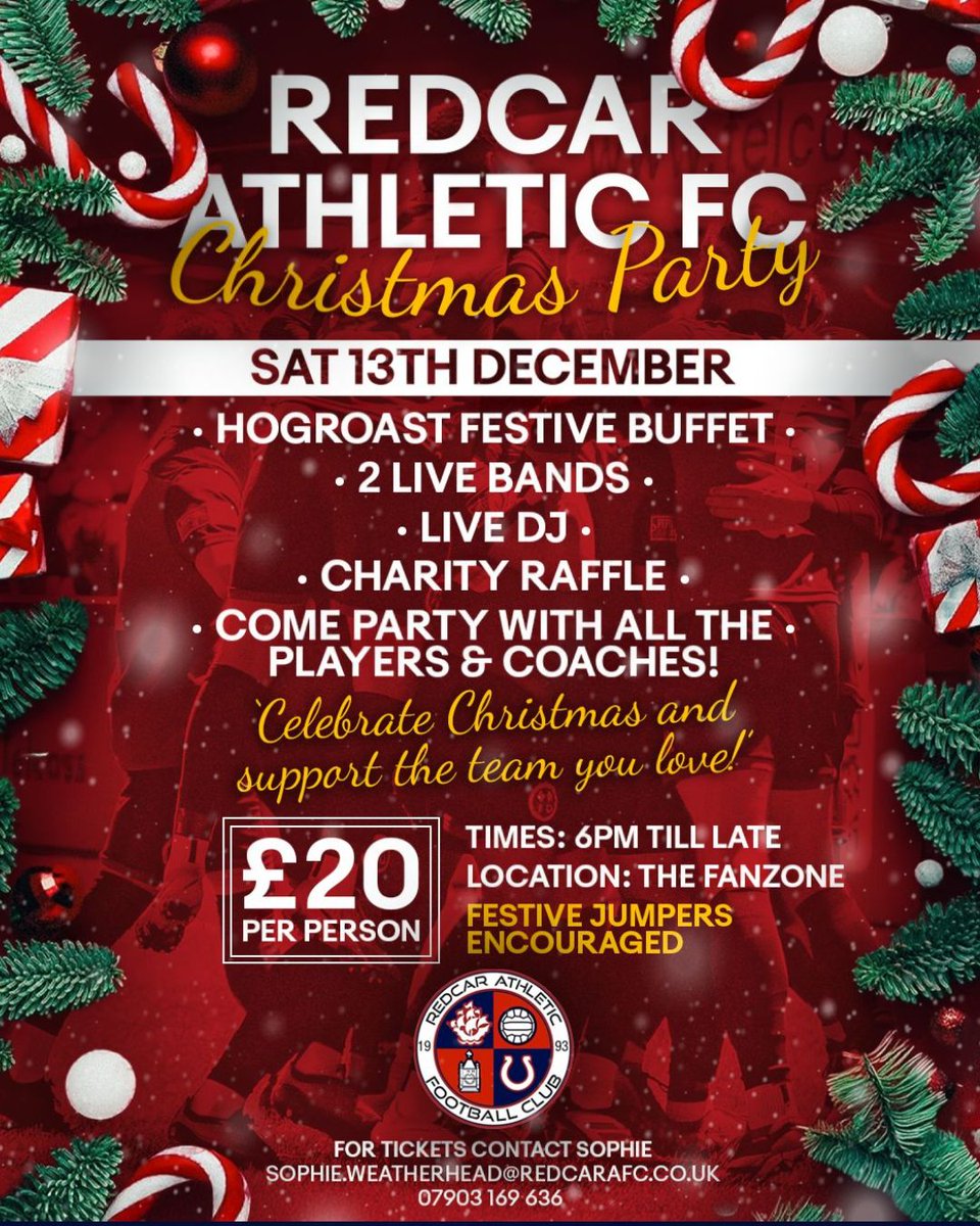 redcarathleticf's tweet photo. It's Christmas at the Hollou!

On the 13th there will be a wide range of activities taking place in our FanZone for everyone to enjoy!!

Even more details and reminders will come, but book now to get a head start on everyone else!

#UTS https://t.co/RS7SPclXLP