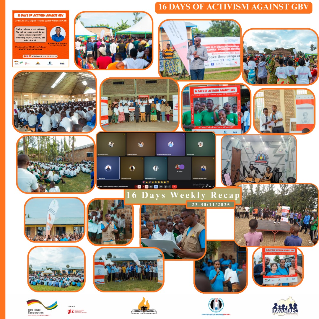 We are proud to reach more than 10K young people within 6 days 0f #16DaysOfActivism empowering them to use digital spaces responsibly &amp; standing united to stop technology facilitated GBV against women and girls.  
#ThinkTwicePostOnce 

<a href="/FelicienIshimwe/">Ishimwe Felicien</a> <a href="/Knooliet/">Kabanyana Nooliet (Nounou)</a> <a href="/harerimana_tito/">Tito Hare</a>