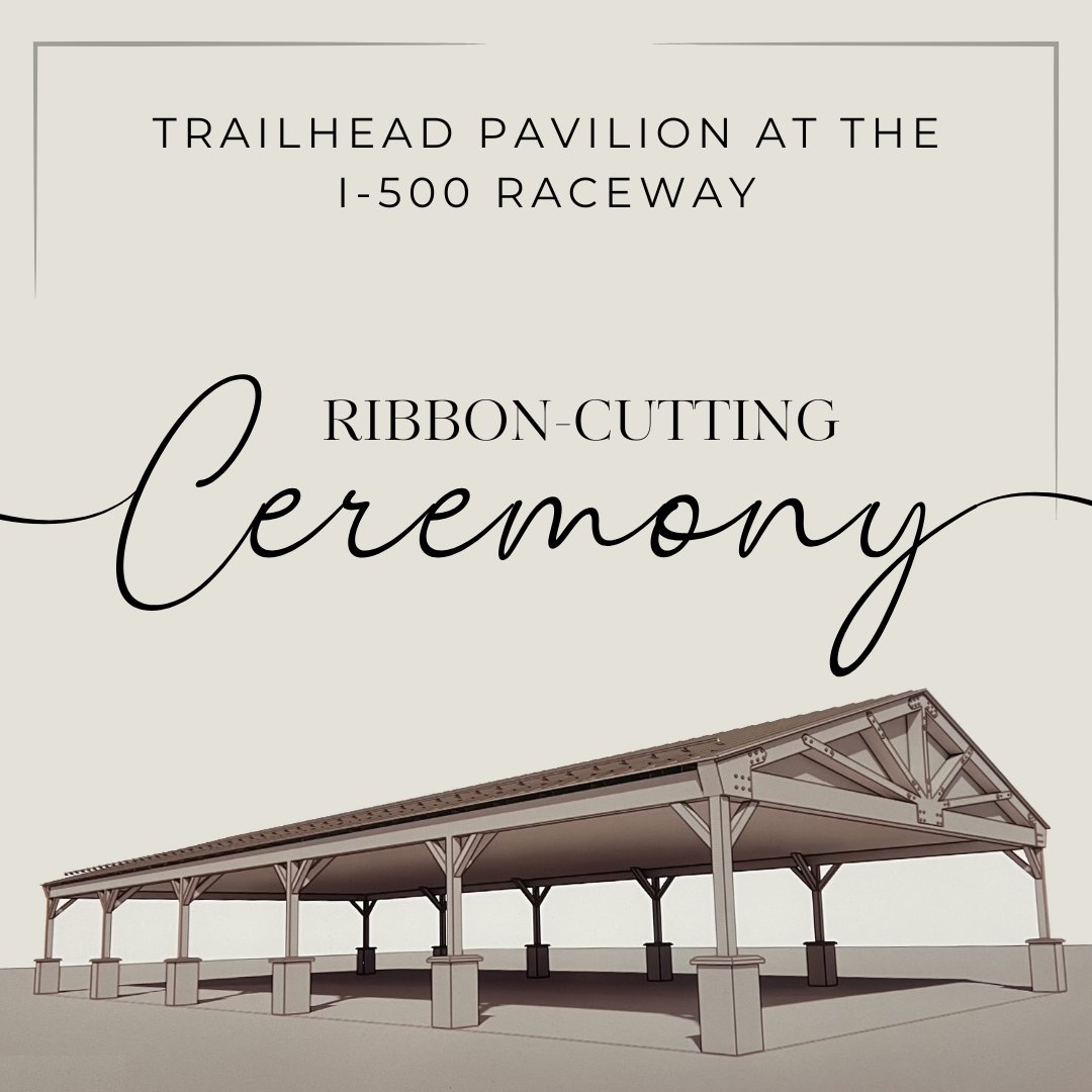 Join us for the Ribbon Cutting Ceremony for the new Trailhead Pavilion at the I-500 Raceway on Thursday, December 5, at 10:00 AM.

This year-round space is a huge win for trail users, visitors, and community events! We can’t wait to celebrate with you.
We’ll have coffee, hot
