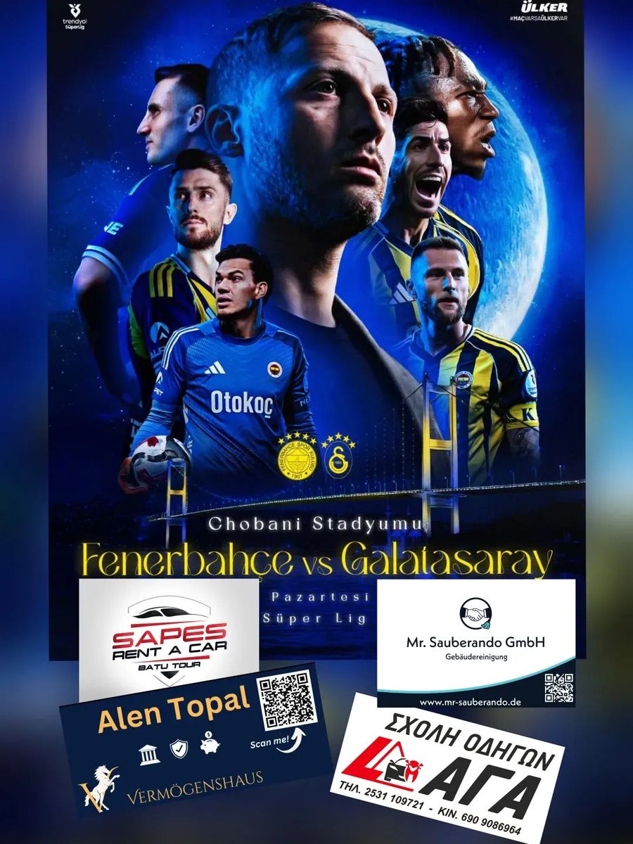 Derneğimiz saat 18:00 de açık olacaktır 
🏆 Trendyol Süper Lig
🆚 Galatasaray  
🗓️ 1 Aralık Pazartesi 
🕗 19.00 Yunanistan Saati
🏟️ Chobani Stadyumu 
📲 #FBvGS 

#MaçVarsaÜlkerVar | Ülker