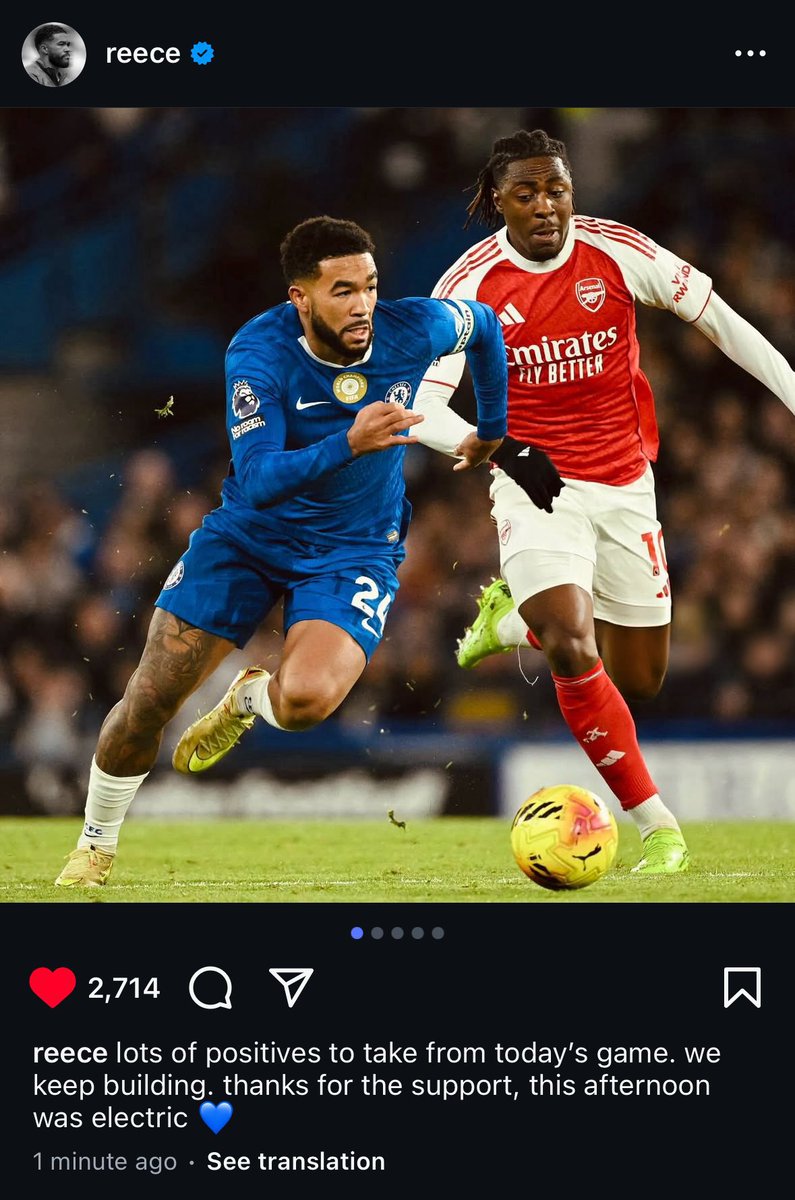 _kobbyphocus's tweet image. Reece James on IG: 

Thiago Silva at the comment section 💙😃