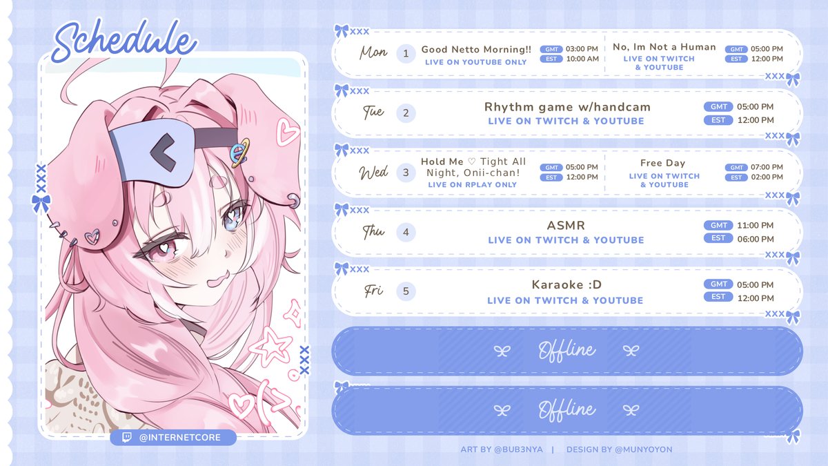 INTERNETC0RE's tweet image. 🗓️december 1 ➜ december 7

this week my youtube+twitch multi streaming journey starts!! not only that BUT im also doing dual streaming as will as trying a slightly new schedule ^p^
we have a lot of fun things to do so i hope ure excited like me!!! 🩵

tags + reference below ⤵️