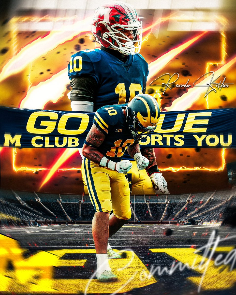 CfbRalb's tweet image. BREAKING: FOUR-STAR (‘27) EDGE Recarder Kitchen tells me he’s committing to play for @umichfootball. 
-
Kitchen attends Muskegon HS in MI. He is the #2 player in Michigan and chose the Wolverines over schools like IU, ND, and TAMU. 
-
Welcome Recarder home Michigan fans! 🟡🔵