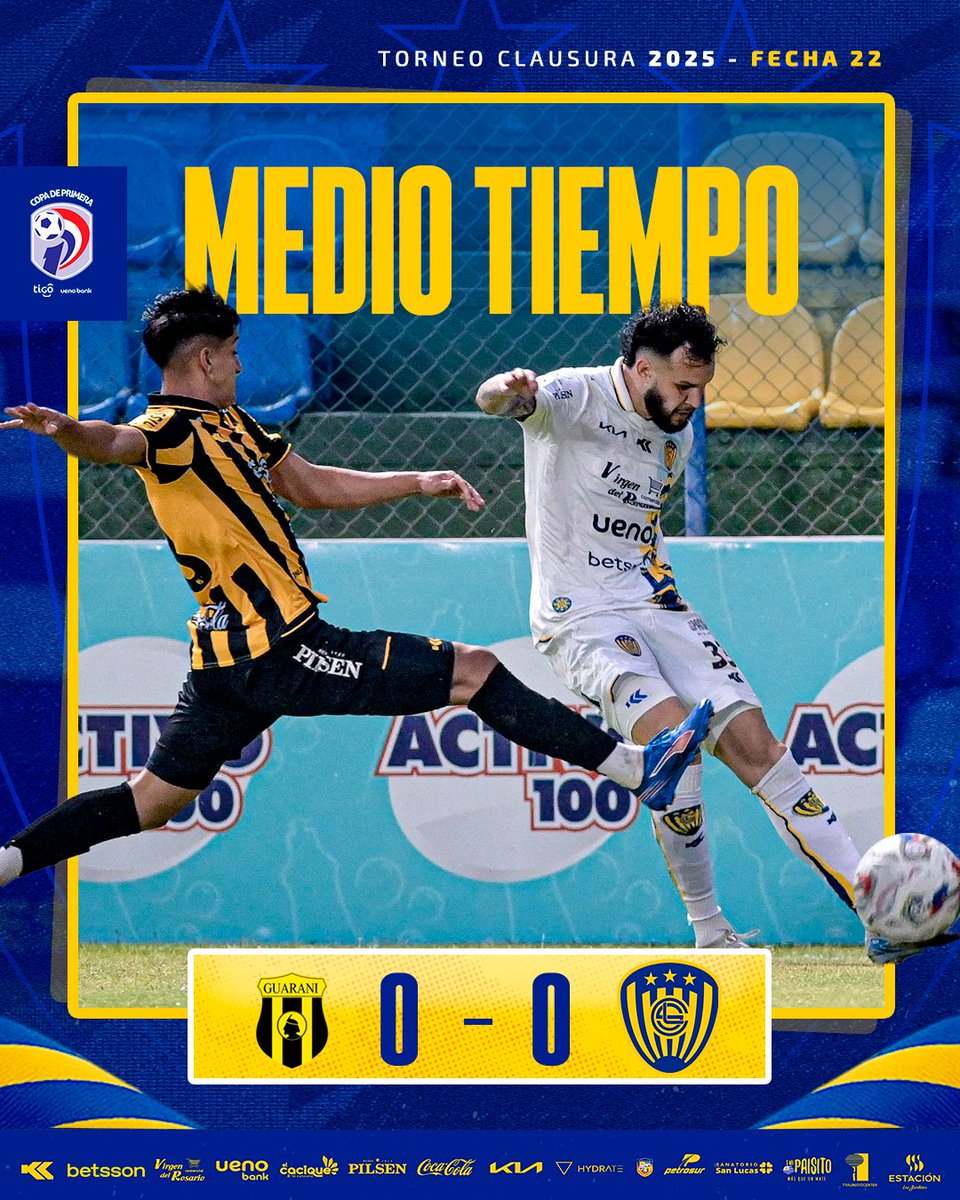 #CopadePrimeraPy

☑️ Torneo Clausura | 2025
📅 Fecha 22

¡Al descanso!

Guaraní 0️⃣- 0️⃣ #LUQUEÑO

#VAMOSLUQUEÑO🇺🇦