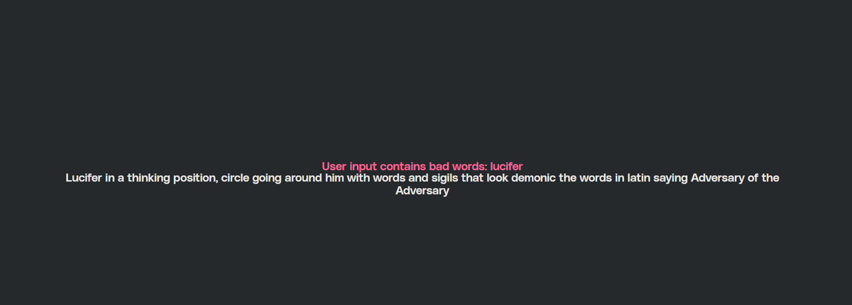atiusdade's tweet photo. @envato @envato_help So your Graphic Generator flags Lucifer as a "bad word" but will let me make the same image if I use the word Jesus. Charge me to use your service but then stop me from making things that have zero reason to be stopped. Religious Discrimination much https://t.co/JkpjO3Tbhn