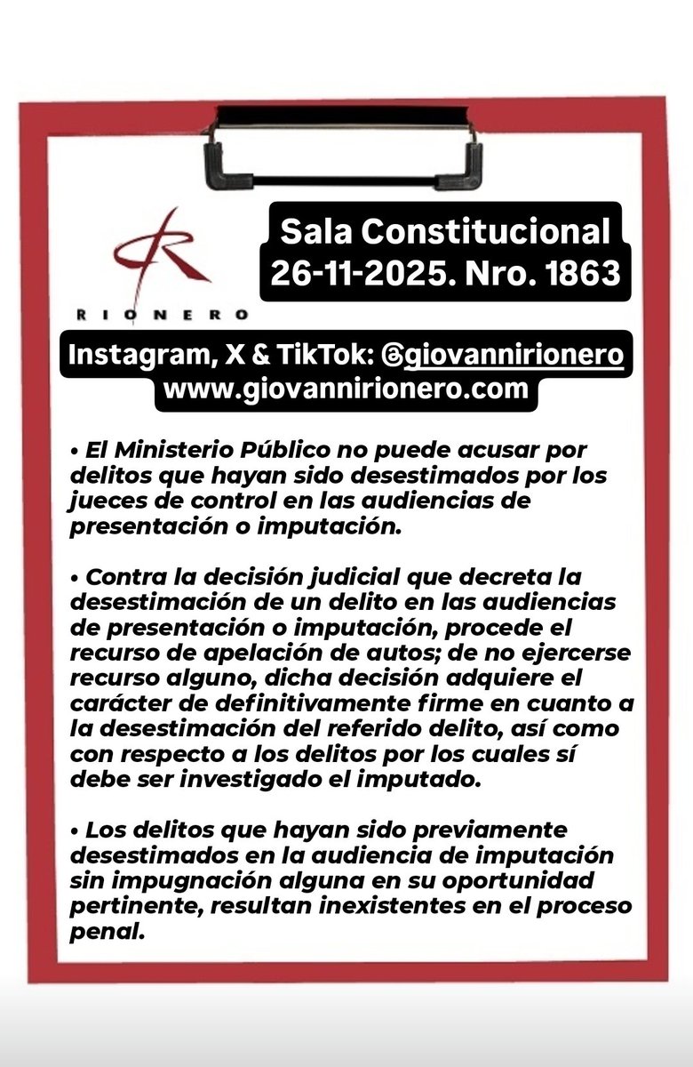 #AudienciaDeImputación Reciente sentencia en la cual se advierte que contra la decisión judicial que decreta la desestimación de un delito en las audiencias de presentación o imputación, procede el recurso de apelación de autos; de no ejercerse recurso alguno, dicha decisión