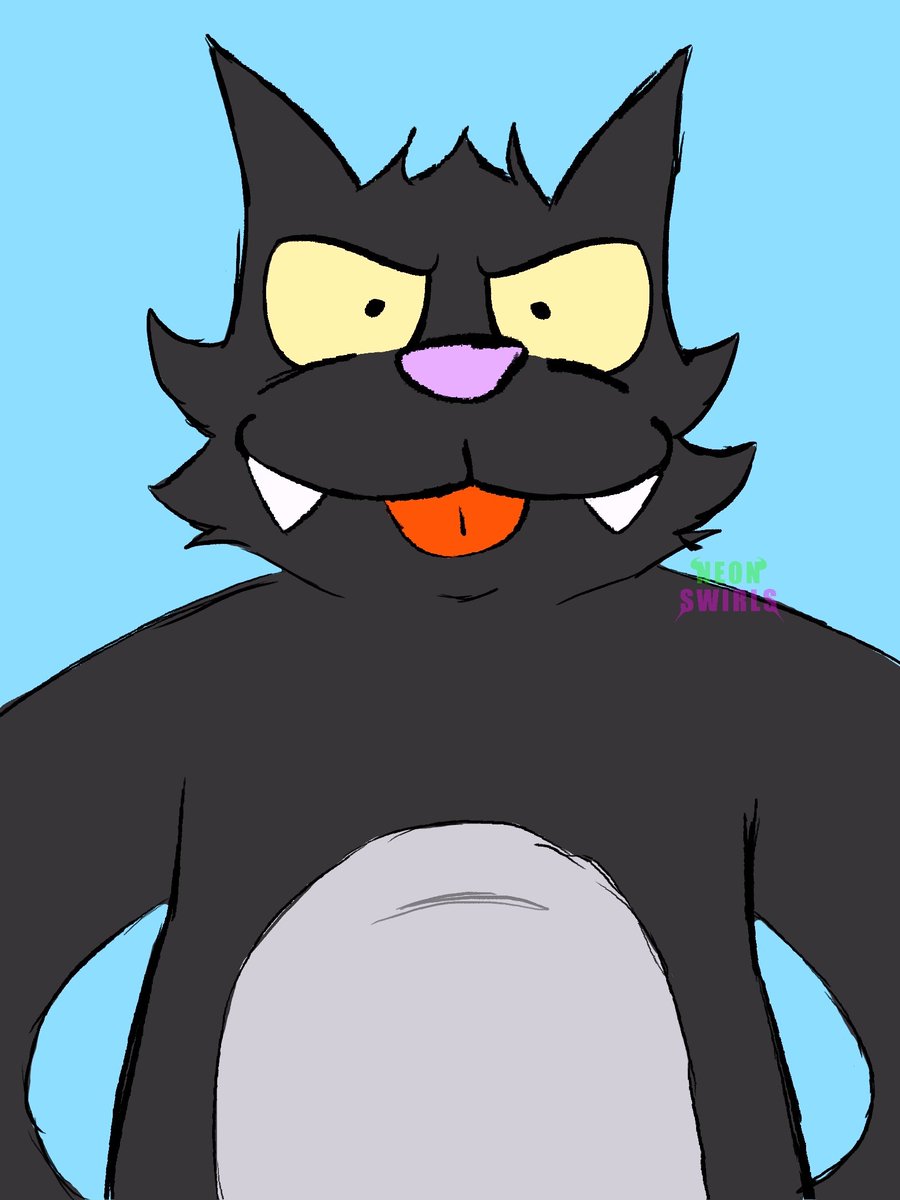 NEONSWIRLS's tweet image. took so long to post this we aren&apos;t even in the simpsons season anymore 😭
nonetheless here&apos;s a lil doodle of scratchy I made cuz hes cute