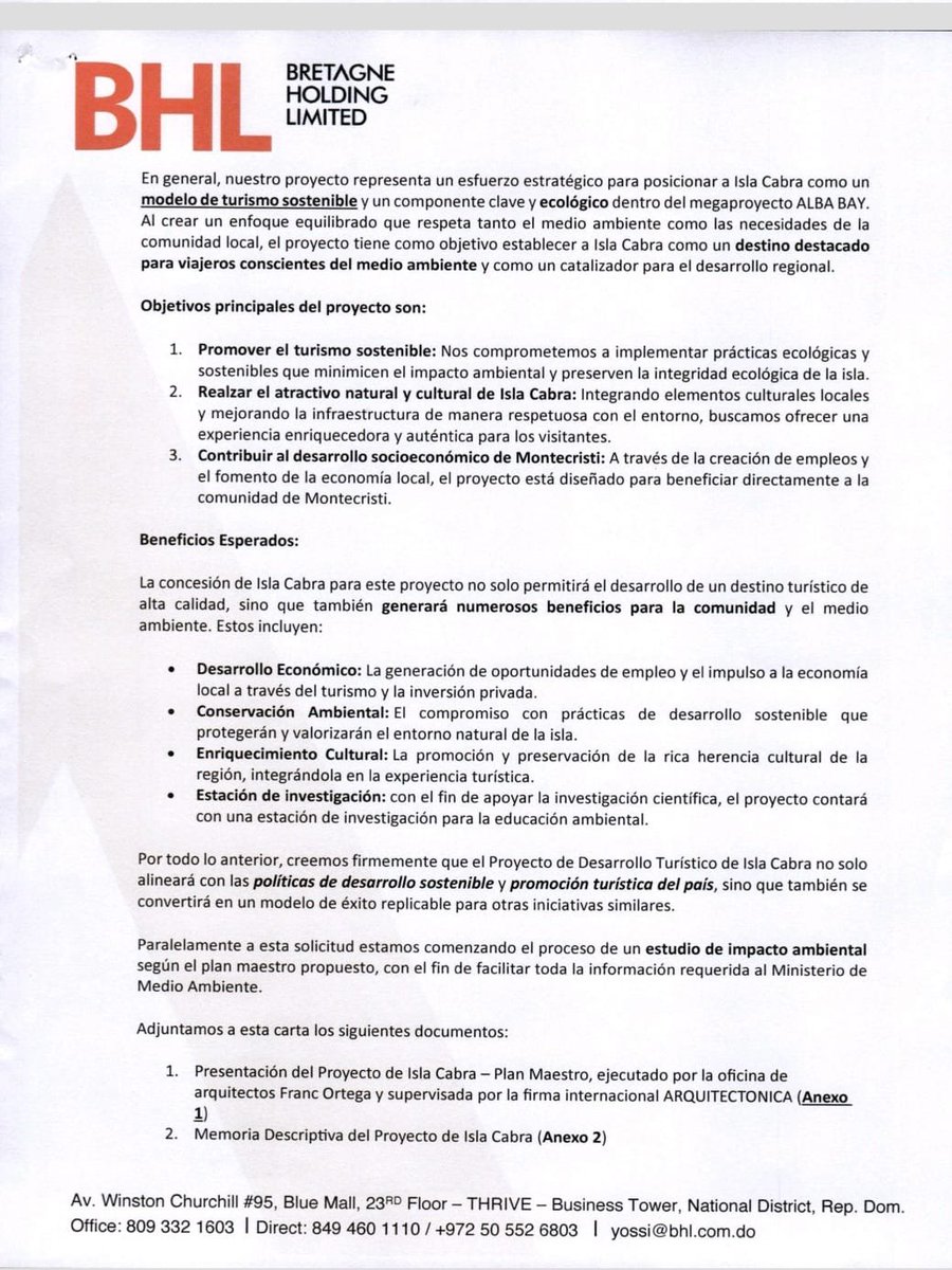 Miren esto, un grupo "Canada-Israel" quieren comprar la Isla Cabra en Monte Cristi (área protegida), pero no obstante, ya ellos tienen 40 millones de metros cuadrados en sa provincia. 

¿COMO ASÍ <a href="/PresidenciaRD/">Presidencia de la República Dominicana</a>? 
Así me dicen a mí que "descanse", pero ellos no descansan.