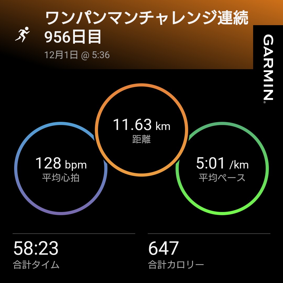 ワンパンマンチャレンジ連続956日目
おはようございます🌥️
普段より少し速めのジョグしてきました🏃