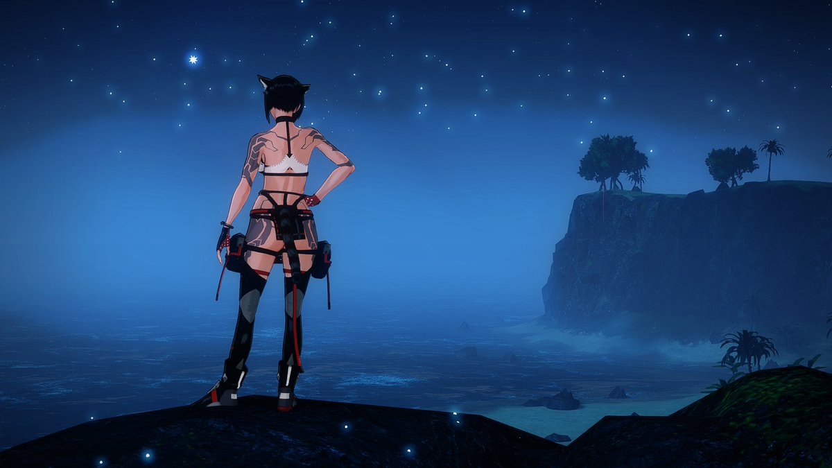 TopCuteMeteorn's tweet photo. #PSO2NGS_SS #PSO2NGS__SS #いい��しりの日
[EN] " My choices in phashion are always follow one simple criterion - it should look good on me. Some of my choices end up exposing many features of mine, especially the powerful rear. Well, I don't mind much as long as you, right? "
[RU] " Для шмоток у меня есть один простоп принцип - оно должно отлично на мне смотреться. Некоторые, выставляют на показ мои особенности, в том числе и мой тыл. В принципе, мне не так принципиально важно, как и вам, так ведь? "
( Screenshots made on August 1 and 10, 2023 )
