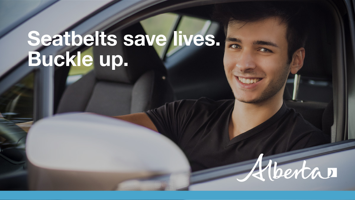 ABTransComm's tweet image. Please #BuckleUp every time you get in your vehicle. Every seat, every passenger, every time. #drivingtips #ABRoads #RoadSafety #DriveSafe