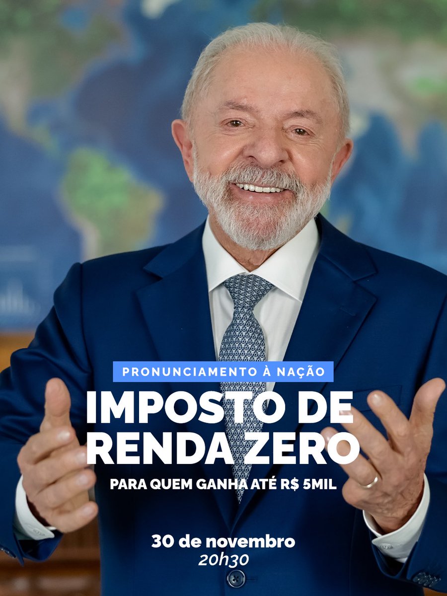 LulaOficial's tweet image. Pronunciamento à nação. Daqui a pouco, às 20h30. Por um Brasil mais justo 🇧🇷