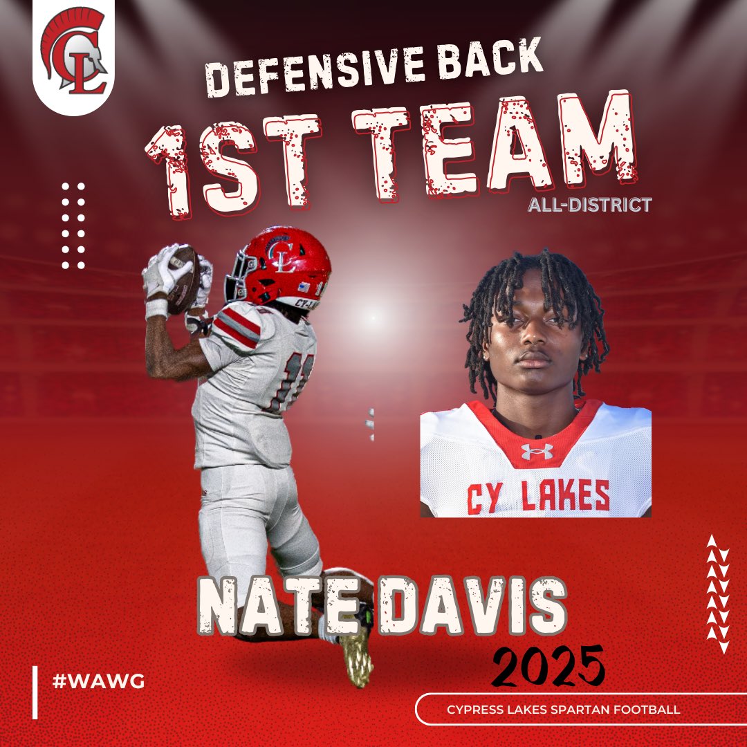 CyLakes_FB's tweet photo. All-District 1st Team Defensive Back. https://t.co/cjsRruIE9J