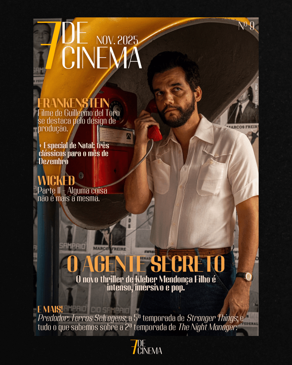 7de_Cinema's tweet photo. Temos mais uma edição!

Como Destaque do Mês, escolhemos O Agente Secreto: novo filme de Kleber Mendonça Filho que pode vir a ser nosso concorrente do Oscar.

Acesse a revista pelo link da bio!

#OAgenteSecreto #WagnerMoura #KleberMendonçaFilho https://t.co/i2yngWT1tu