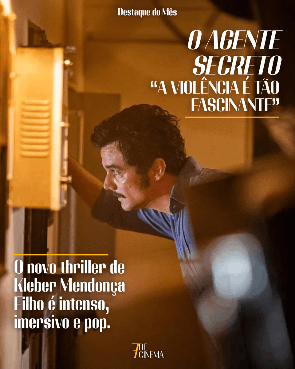 7de_Cinema's tweet photo. Temos mais uma edição!

Como Destaque do Mês, escolhemos O Agente Secreto: novo filme de Kleber Mendonça Filho que pode vir a ser nosso concorrente do Oscar.

Acesse a revista pelo link da bio!

#OAgenteSecreto #WagnerMoura #KleberMendonçaFilho https://t.co/i2yngWT1tu