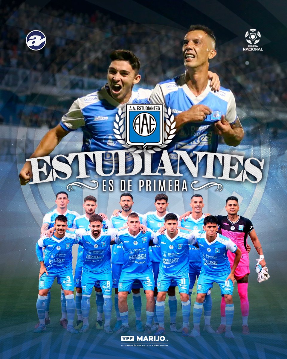 AlToqueDeportes's tweet photo. 🦁 Ascenso histórico: Estudiantes es de Liga Profesional 
El león empató 1-1 con Deportivo Madryn y cerró un global de 3-1 para ganar la final del Reducido de Primera Nacional y volver a Primera luego de 40 años.
⚽ Luis Silba (DM), Agustín Morales (E).
RÍO CUARTO ES DE PRIMERA! https://t.co/quUGtM673Z