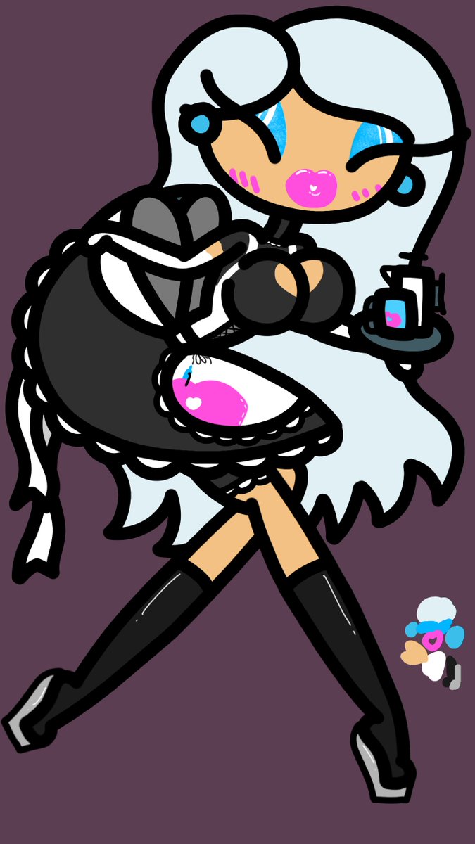 NoodleOfGrass's tweet photo. "Welcome!! I'll be right with you"

just my half of a trade with my friend @SwerveGentleman featuring his cute coffee Maid  Marquette doing a welcoming customers with a little curtsey >u< hope you like it!! https://t.co/nIbRbVRDcA
