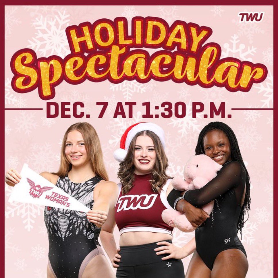 𝐎𝐍𝐄 𝐖𝐄𝐄𝐊 𝐀𝐖𝐀𝐘 🎄🎊

Holiday Spectacular is one week away, featuring <a href="/twuartisticswim/">TWU Artistic Swimming</a>, <a href="/TWUPioneerPride/">TWU Pioneer Pride</a> and <a href="/TWUGymnastics/">TWU Gymnastics</a>! It all starts at 1:30 pm! The event is 𝑭𝑹𝑬𝑬! 

#PioneerProud