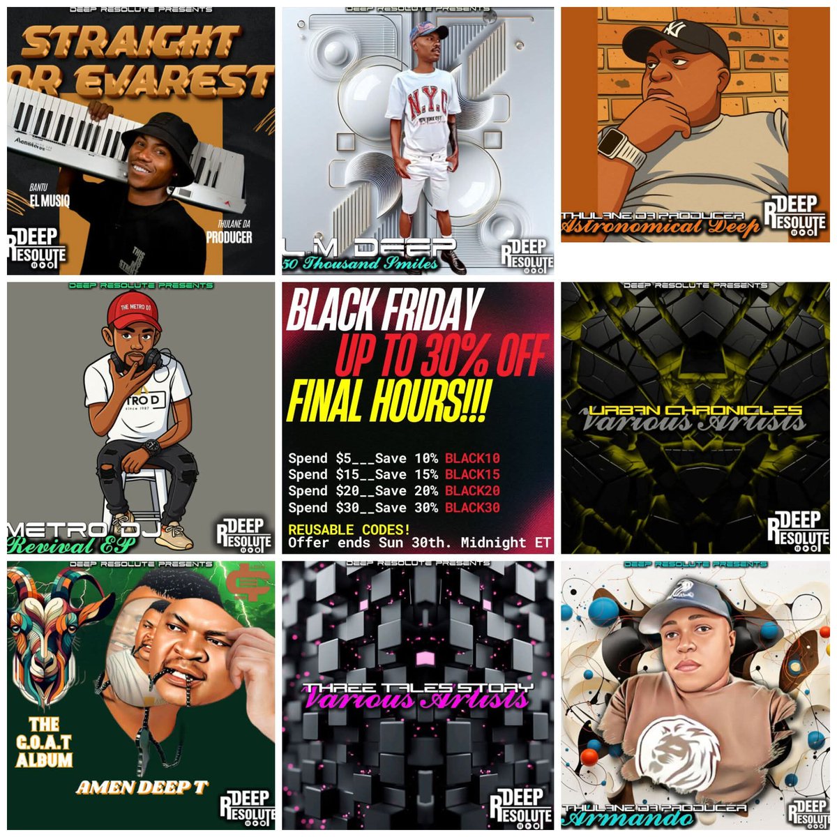 Thulane_DaPro's tweet image. #Blackfriday
FINAL HOURS!!! Our Black Friday code is about to expire, use it up! 🚨

@traxsource : traxsource.com/label/13404/de…

#dj #newrelease #deephouse #techhouse #afrohouse #housemusic
#beatport #traxsourcemusic #traxsource2025 #traxsource #ade #ibiza2025 #chicago