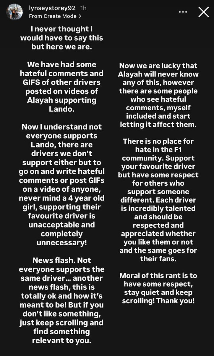sending hateful comments to a CHILD who is supporting her favorite driver some people r just