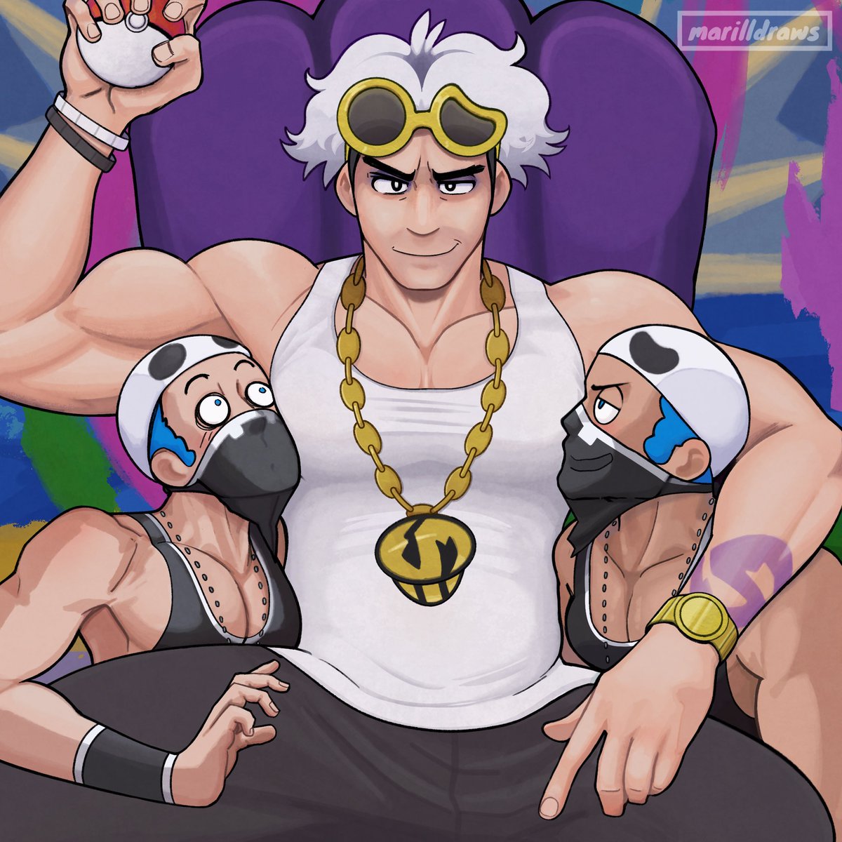 Who needs arm rests when you have ya boys 💪🏼
#Pokemon #guzma