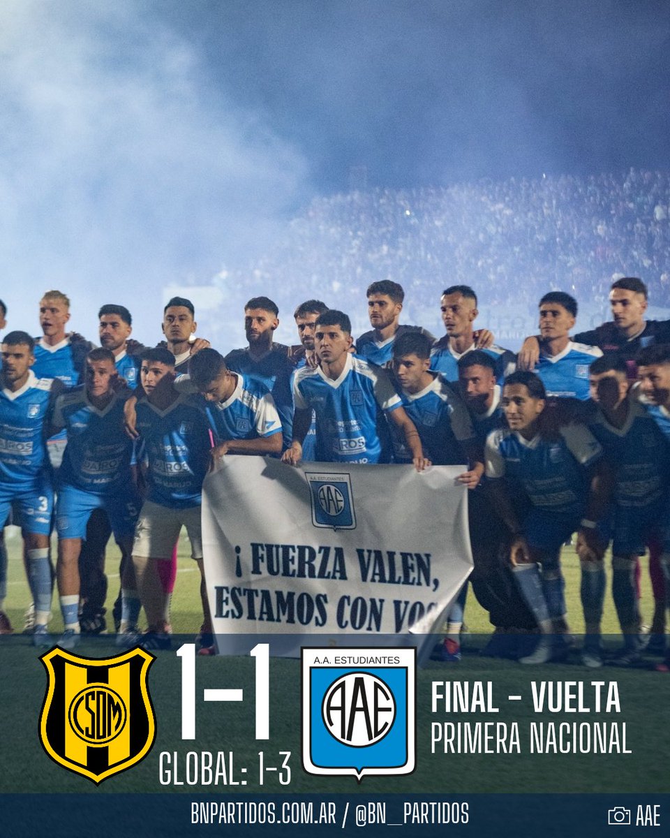 #PrimeraNacional ¡ASCENDIÓ EL LEÓN! 🦁

#EstudiantesRC empató 1-1 con #DeportivoMadryn de visitante, luego del 2-0 en la ida, se quedó con la final del reducido y jugará en la máxima categoría.

#BNPartidos 📲
