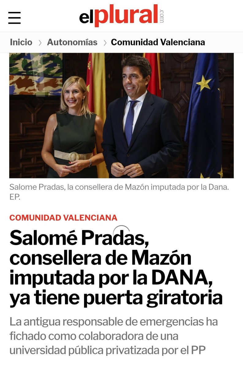 Es repugnante toda la entrevista. Sólo vende victimismo barato. ¿Qué espera, volver a la política? ¿No le ha gustado la "recolocación" que le ha dado el PP🇪🇦? #SalvadosSaloméPradas