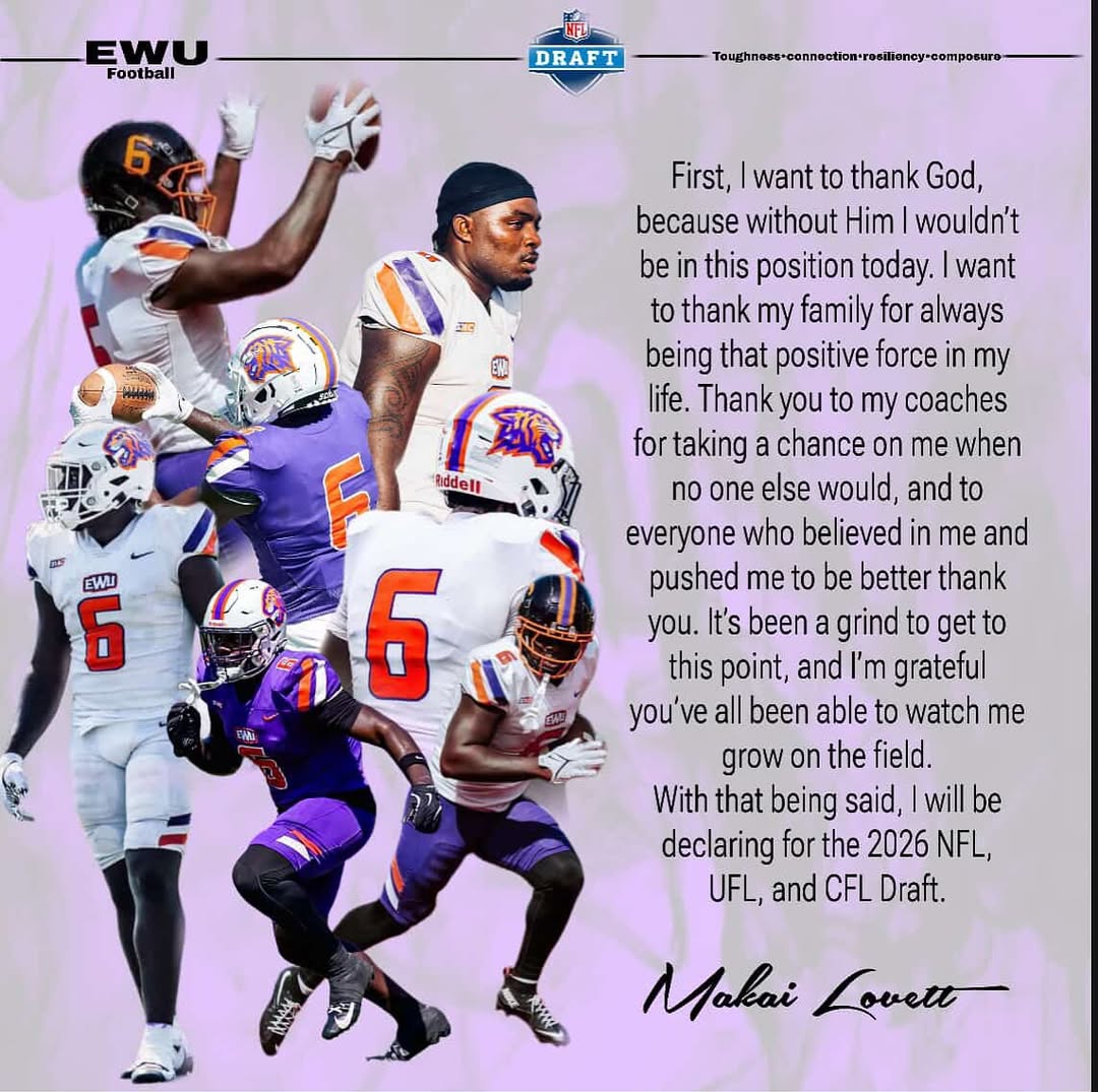 Makai Lovett (WR) from Edward Waters University enters the NFL,  CFL and UFL Draft