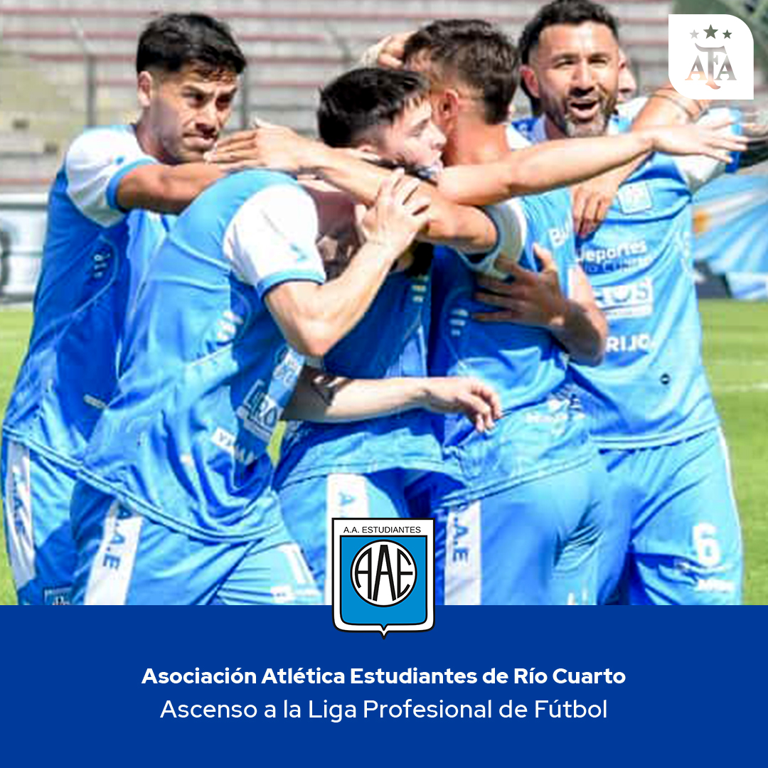 afa's tweet photo. #PrimeraNacional Estudiantes (RC) empató 1-1 con Deportivo Madryn y, tras el 3-1 global, ascendió a #PrimeraDivisión. 

👏 ¡Felicitaciones! https://t.co/noQI1WUfZN