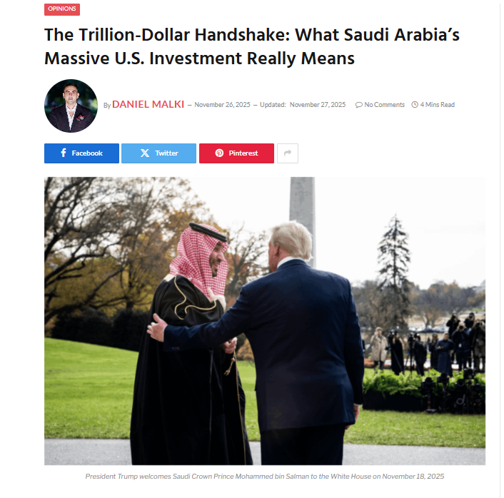 The Trillion-Dollar Handshake: What Saudi Arabia's Massive U.S. Investment Really Means ournationalconversation.org/the-trillion-d…